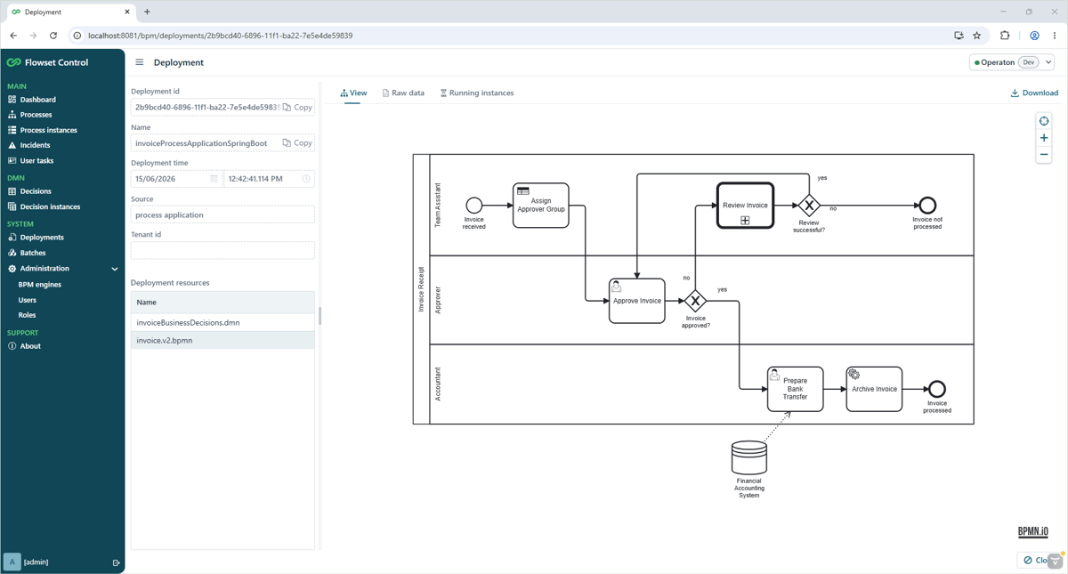 Flowset Control - Tool for BPM Engine Monitoring