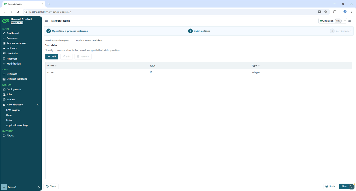 Flowset Control - Tool for BPM Engine Monitoring