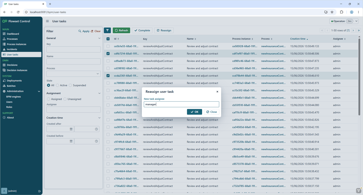 Flowset Control - Tool for BPM Engine Monitoring