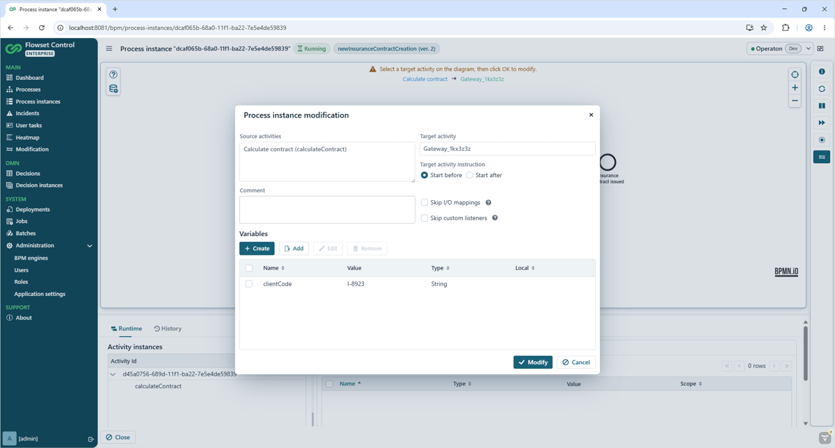 Flowset Control - Tool for BPM Engine Monitoring